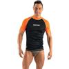 SEAC T-Sun Short Man, Maglia Protettiva Rash Guard per Snorkeling e Nuoto Anti UV, Nero/Arancione, L