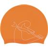CRESSI Eddie Swim Cap 1X Adulto - Cuffia Adulto per il Nuoto, Arancio/Bianco, Taglia Unica