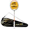 HUNDRED Powertek 1000 PRO Graphite Strung Badminton Racket with Full Racket Cover (Black/Orange) | For Intermediate Players | 95 grams | Maximum String Tension - 26lbs