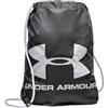 Under Armour Unisex Ozsee Sackpack, Sacca palestra resistente all'acqua con chiusura sicura a coulisse, Zaino sportivo e resistente per attività all'aperta e viaggi,Black / Steel,OSFA