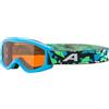 ALPINA CARVY 2.0 - Maschera da sci anti-appannamento, estremamente robusta e infrangibile, protezione UV 100%, taglia extra-piccola per bambini, Cyan-neon matt