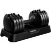 Yaheetech 5-in-1 Manubrio Regolabile da 5 kg a 25 kg, Set di Manubri Regolabili in 1 Secondo per Allenamento Fitness Palestra Casa Ufficio Nero