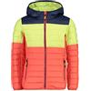 CMP - Giacca da bambini con cappuccio fisso, Red Kiss-Blue-Citric, 128