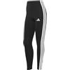 adidas Donna Essentials 3-Stripes Cotton Leggings Tights, Black/White, XL