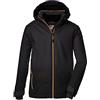 killtec Ragazzi La giacca da sci è una giacca impermeabile/funzionale con cappuccio e ghetta antineve KSW 177 BYS SKI JCKT, anthracite, 152, 39899-000