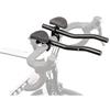 M-WAVE Tri Bar, Aero F, Alloy, Black, for 31.8 Mm Handlebar, with Adapter for 25.4 Mm, with Clip-On Arm Rest (Width Adjustable) And Detachable Pads, Slightly Bended Arms with Scale, On Card