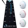 ME AND MY GOLF Breaking Ball - Tappetino da putting (2,3 m), include video didattici di allenamento, colore: nero