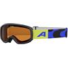 ALPINA CARVY 3.0 - Maschera da sci anti-appannamento, estremamente robusta e infrangibile, protezione UV 100%, taglia extra-piccola per bambini, black matt