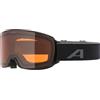 ALPINA NAKISKA Q-LITE - Maschera da sci OTG anti-appannamento, estremamente robusta e infrangibile, protezione UV 100% per adulti, black matt