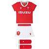 Macron 58125559 Wru M20 WRU M20 Maglia con Pantaloncini e Calzini, Home Boxset, Bambini, Rosso, 9/12M Unisex - Bimbi 0-24