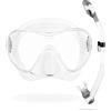 Cressi F1 Combo Set - Combo Set Maschera Frameless F1 & Snorkel Dry per Immersioni e Snorkeling, Trasparente, Taglia Unica, Unisex