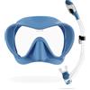 Cressi F1 Combo Set - Combo Set Maschera Frameless F1 & Snorkel Dry per Immersioni e Snorkeling, Blu Metallizzato, Taglia Unica, Unisex