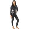 SEAC Invidia Lady, Muta monopezzo in neoprene da 3 mm, Ultrastretch, con cerniera anteriore per subacquea, snorkeling e apnea, Nero, XL