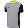 NIKE FD7597-013 Dri-Fit Academy PRO 24 SS Top K Maglia Lunga Unisex Ragazzi Wolf Grey/Volt/Black/Black Taglia XL