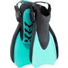 CRESSI dal 1946 - Star Fins - Pinne Compatte Regolabili con Potente Pala Ventilata e Comoda Scarpetta a Tallone Aperto ideali per Nuoto Snorkeling Viaggi - Nero/Verde Acqua - L/XL_EU 44/48 - Adulti
