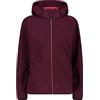 CMP Giacca in Softshell da Donna con Cappuccio Removibile, Amaranto-Nero, 46