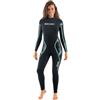 SEAC Feel Lady 3 mm, Muta in Neoprene Elastica Monopezzo con Cerniera Posteriore per Subacquea, Snorkeling e Apnea Donna, Nero, L