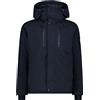 CMP - Giacca sci da uomo con cappuccio fisso, Black Blue, 56