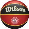 Wilson Pallone da Basket NBA TEAM TRIBUTE BSKT, Utilizzo Outdoor, Gomma, Misura 7, Rosso/Nero (Atlanta Hawks)