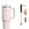 Stanley 1913 Quencher H2.0 Borraccia con Cannuccia 1.2L - Rose Quartz | FlowState - Freddo per 11 Ore - Bevanda Ghiacciata fino a 48 Ore - Include Spazzola per la Pulizia