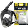 CRESSI Bali Full Face Mask Black/Grey L/XL-Maschera Snorkeling Integrale Unisex, Lente Ultra Chiara Anti Fog, 100% Silicone, Snorkel Dry con Valvole Sicurezza, Supporto Action Cam, Nero/Grigio, L/XL
