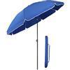 Sekey Ombrellone 180 cm con Copertura Protettiva, Ombrellone da Spiaggia Inclinabile e Regolabile in Altezza, per Balcone e Giardino, Tessuto Riciclato GRS UPF50+