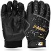 Franklin Sports MLB Guanti da battaglia - Coppia di guanti da battaglia a goccia a goccia a goccia a 2 gradi - coppia in pelle premium per adulti + gioventù - nero oro - media gioventù
