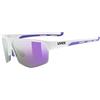 uvex axos set - occhiali sportivi per adulti - 100% protezione UVA, B, C - comfort senza pressione e tenuta perfetta - white matt/mir.purple - one size
