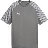 PUMA teamLIGA26 Maglia Jr, 128, Flat Medium Grigio Bianco-Grigio Chiaro Piatto