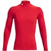 Under Armour Uomo ColdGear Armour Comp Mock, Maglia Manica Lunga in Tessuto a Doppio Strato con Interno Ultra Caldo, Maglia Termica per Corsa, Ciclismo e attività all'aperto in Inverno,Red/White,SM