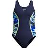 Speedo Hyperboom Splice Muscleback One Piece Costume da Bagno per Bambina, Blu Navy, 6 Anni