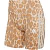 adidas Femme Seasonal Essentials Leopard Print Biker Shorts with 3-Stripes, MULTICOLOR/wonder alumina, L