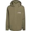 adidas Homme Terrex Multi Essentials 2 Layer Rain Jacket, olive strata, M
