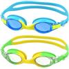 Ambienden 2 Pcs Occhiali Nuoto Bambini, Anti-Fog con Visione Chiara, Protezione UV, Regolazione Rapida, Guarnizione in Silicone, Occhiali da Nuoto Unisex per Bambini e Adolescenti da 3 a 12 anni