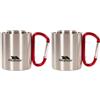 Trespass Bruski, argento a doppia parete, moschettone da campeggio, 230 ml, grigio (Confezione da 2)