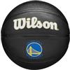 Wilson Mini Pallone da Basket NBA Team Tribute, Dotato di Canali di Precisione e Presa Dinamica, Stabilità Dell'Aria Migliorata, Approvato NBA, Squadra: Golden State Warriors, Colore: Nero, Taglia: 3