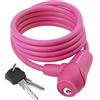 M-Wave Automatic Silicone Spiral Cable Lock M-Wave, 1500 X 8 Mm, Pink, On Card