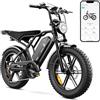 TS TST GRP LLC TST Bici Elettrica Uomo Donna 20 pollici con Batteria 48 V 15 Ah, Fat E Bike, 250W Bicicletta Elettrica Pedalata Assistita Adulto, Ghiaia E Bicicletta City, Controllo APP, Deragliatore a 7 Velocità