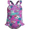 Speedo Learn to Swim Printed Frill Thinstrap Swimsuit | Chlorine Resistant | Quick Drying Costume da Bagno per Bambina, Neon Violet, 6 Mois-9 Mois