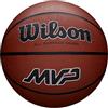 Wilson Pallone da Basket MVP, In Gomma Resistente per Tutte le Superfici, Presa e Controllo Migliorati, Colore Marrone, Taglia 6