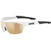 uvex sportstyle 706 CV, occhiali sportivi Unisex adulto, white matt/litemirror red, one size