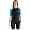 CRESSI dal 1946 - Tiburon Lady Shorty Wetsuit 2mm - Muta Shorty Donna realizzata in Neoprene Ultra Stretch 1.5/2mm e Elastane, Nero/Acquamarina, S/2