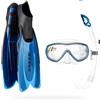 CRESSI dal 1946 - Agua Set Set Snorkeling per Adulti con Pinne Agua Maschera Onda boccaglio Mexico e Mesh Bag Kit Completo Leggero per Mare Spiaggia Vacanze e Snorkeling
