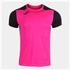 Joma102223.031.M T-Shirt Manica Corta Record II Rosa Fluor Nero
