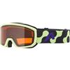 ALPINA SCARABEO JR. Q-LITE - Maschera da sci OTG specchiata per bambini, comfort ottimale grazie al Comfort Frame, protezione UV 100%, sunny-lime matt