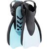 CRESSI dal 1946 - Star Fins - Pinne Compatte Regolabili con Potente Pala Ventilata e Comoda Scarpetta a Tallone Aperto ideali per Nuoto Snorkeling Viaggi - Nero/Ciano - L/XL_EU 44/48 - Adulti