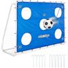 Relaxdays Porta da Calcio per il Giardino, Porticina per Adulti e Bambini, Telo di Precisione, 170x235x85 cm, Blu Bianco