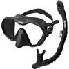 SEAC Set bis Icona Dry, Set Maschera Frameless e Snorkel Dry di Alta qualità per Immersioni Subacquee