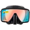 CRESSI dal 1946 SF1 & Dry Combo Set, Maschera Quadrata Frameless con Lente temperata + Snorkel Dry, Ideale per apnea e Snorkeling, Unisex, Nero/Blu/Arancione Lente UV, One Size