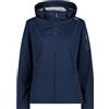 CMP - Giacca in light softshell da donna con cappuccio removibile, Blue-Ghiaccio, 42